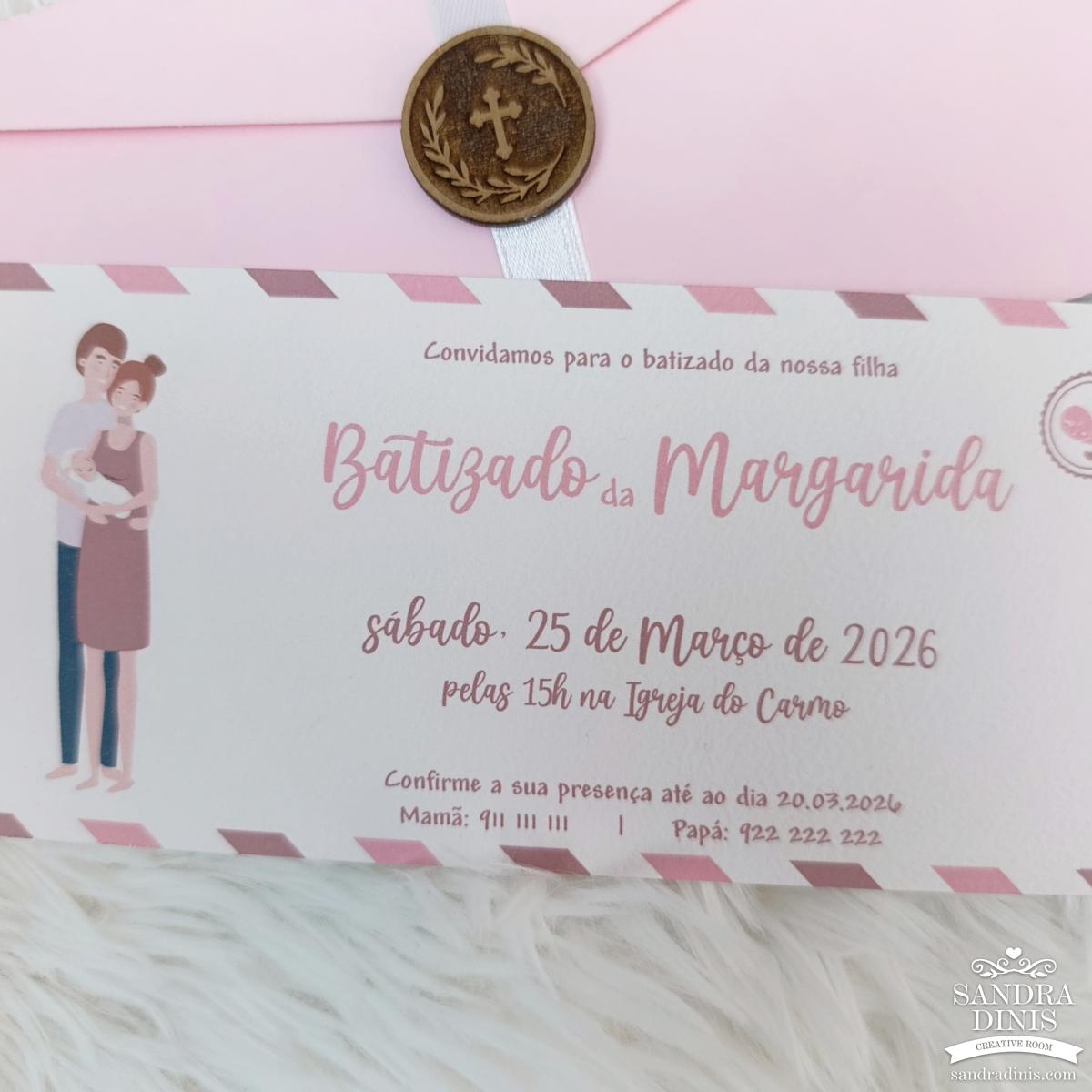 Convite para Comunhão / Batizado personalizado - bilhete viagens