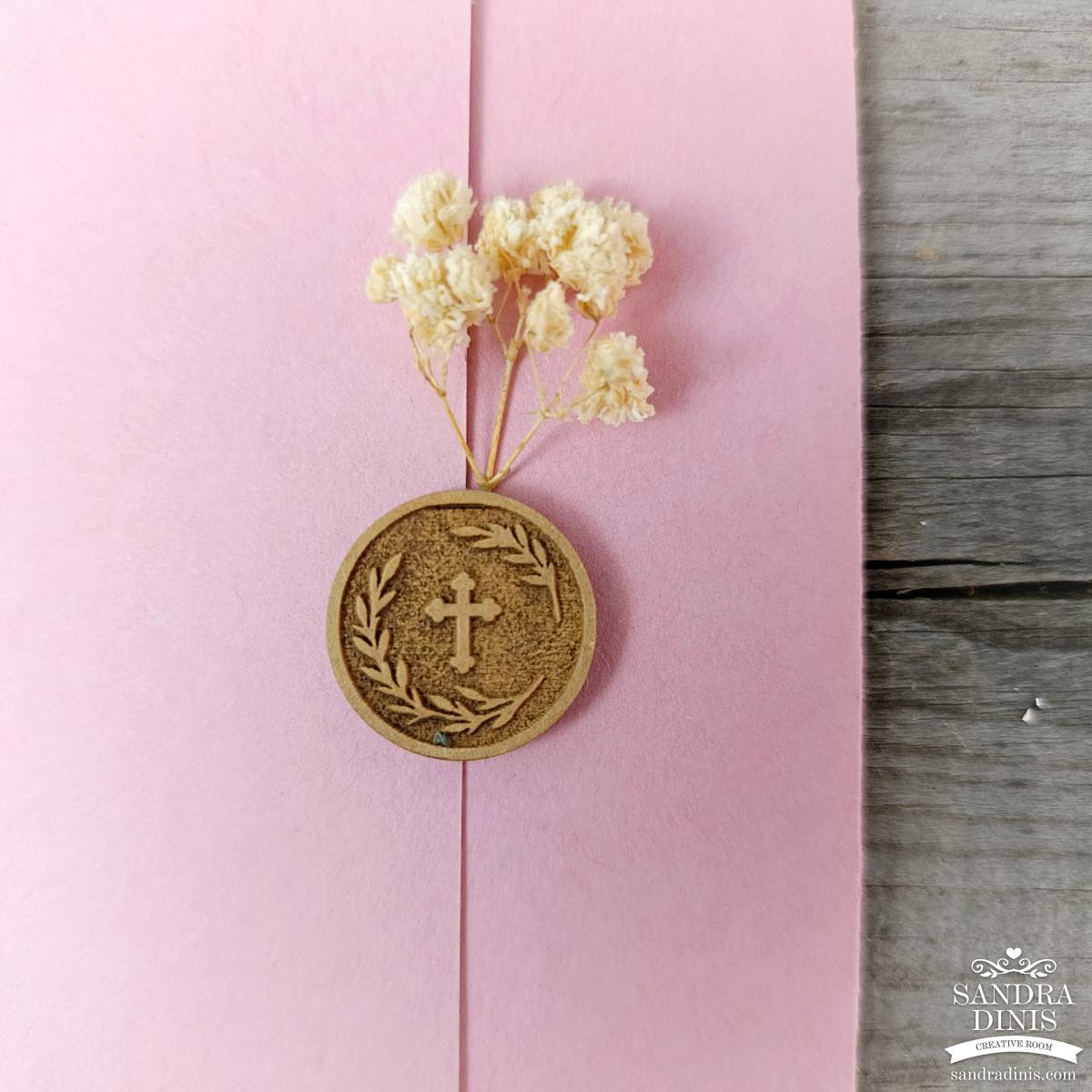 Convite para Comunhão / Batizado personalizado - Menina V1