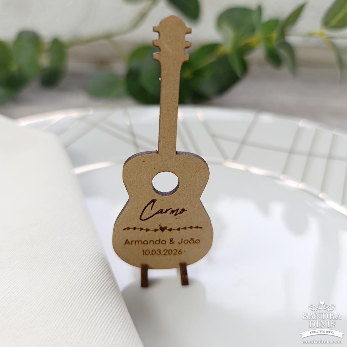 Nomes pratos - Marcador de lugar tema música - Guitarra