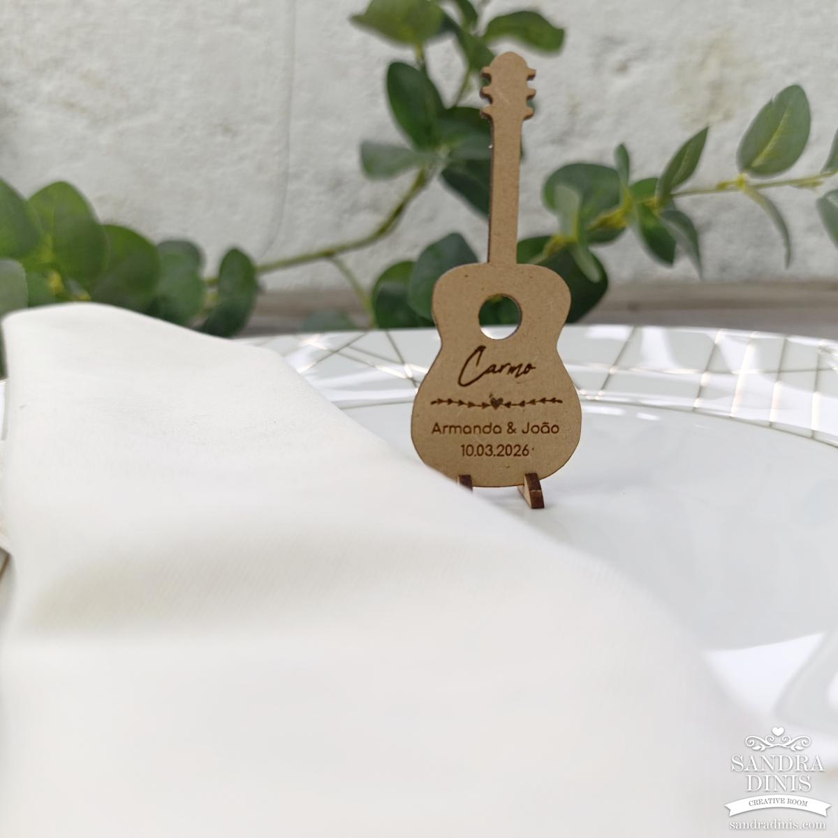Nomes pratos - Marcador de lugar tema música - Guitarra