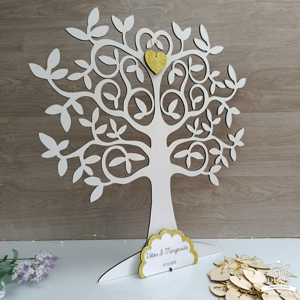 Quadro de honra casamento 35 corações Árvore da vida 