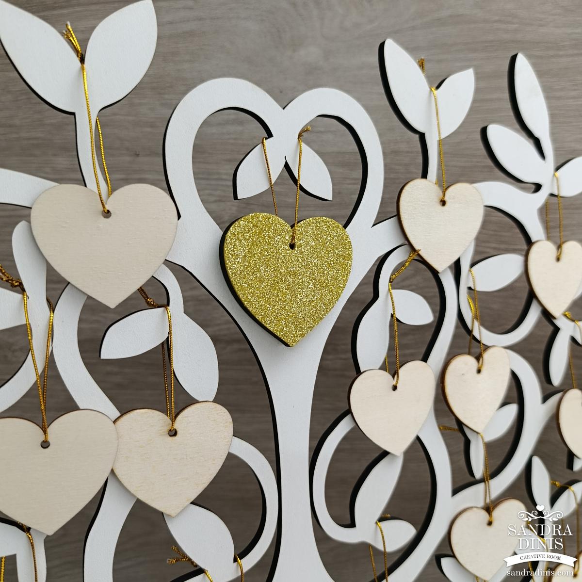 Quadro de honra casamento 35 corações Árvore da vida 