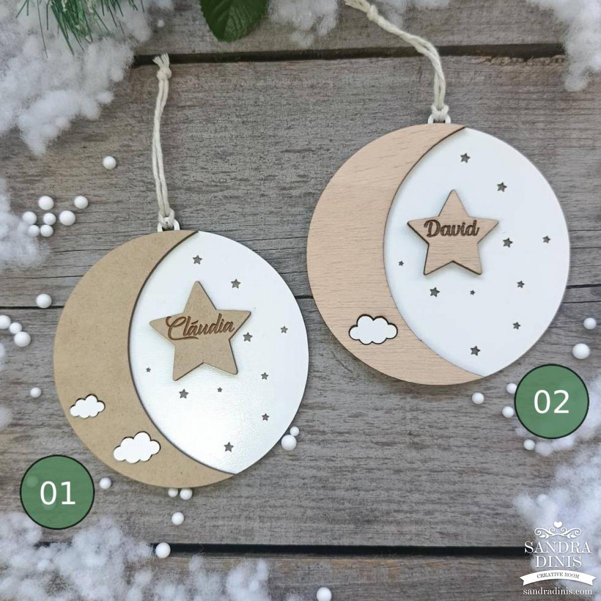 Bola Natal com Lua personalizada com nome