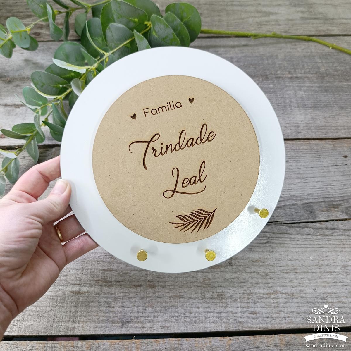 Chaveiro redondo personalizado família - 4 cores