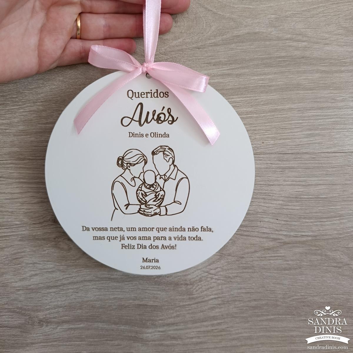 Placa avó /avô personalizada - Dia dos Avós V1