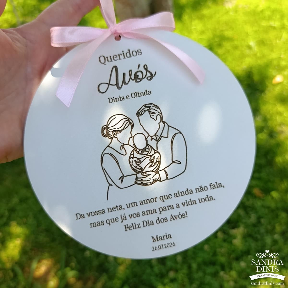 Placa avó /avô personalizada - Dia dos Avós V1