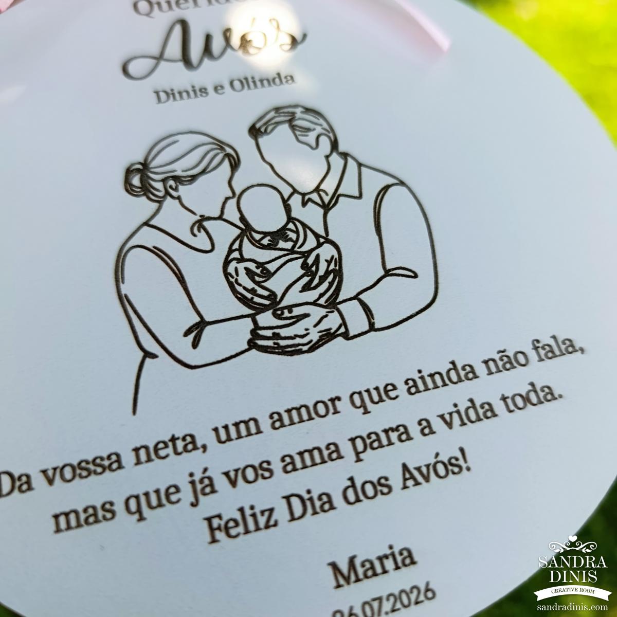 Placa avó /avô personalizada - Dia dos Avós V1