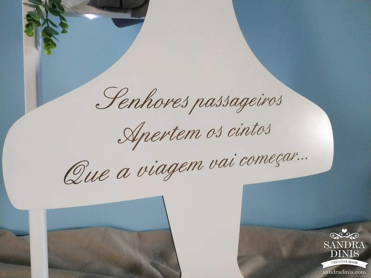 Placa XL avião para casamento - viagens Boas-vindas