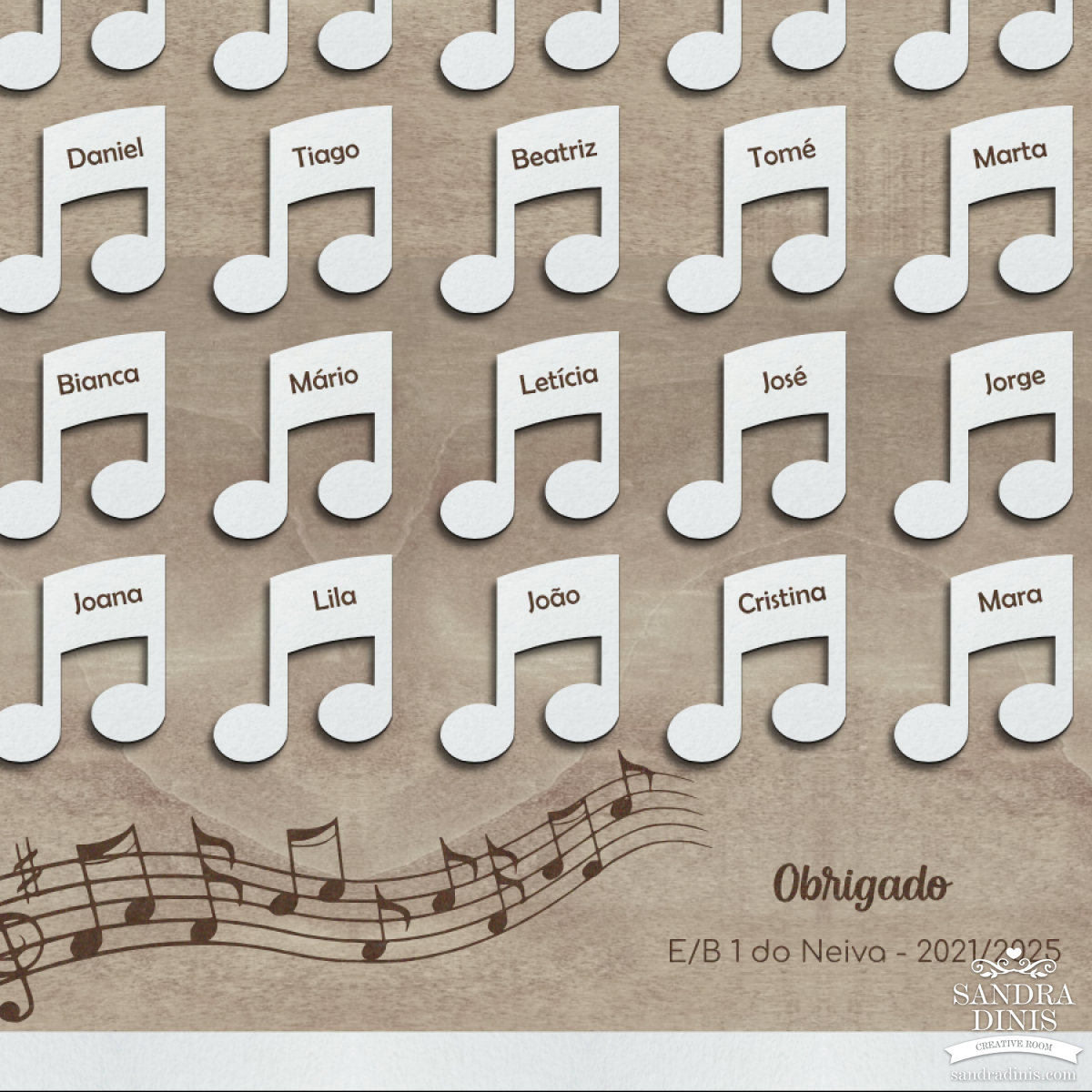 Quadro professor / professora Música