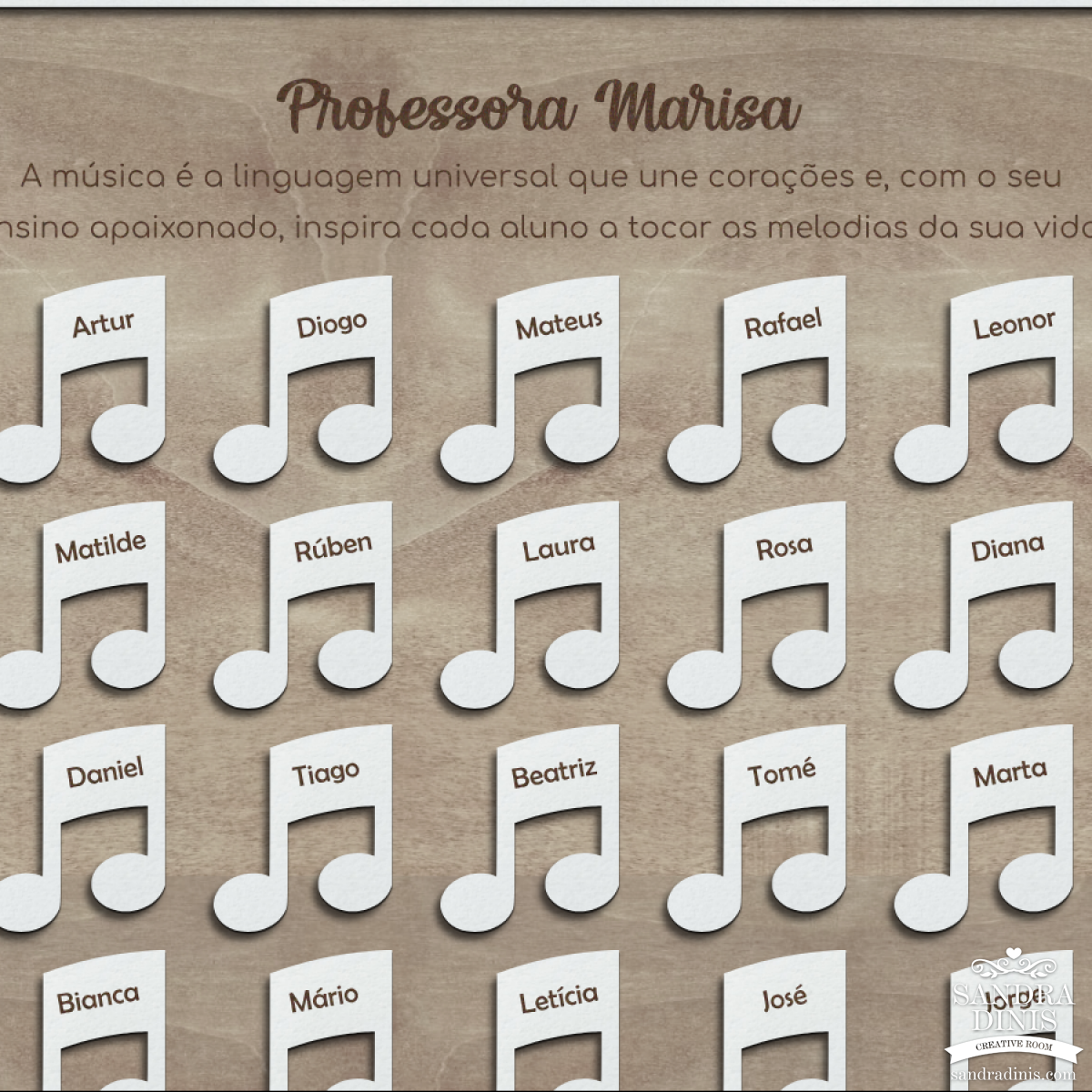 Quadro professor / professora Música