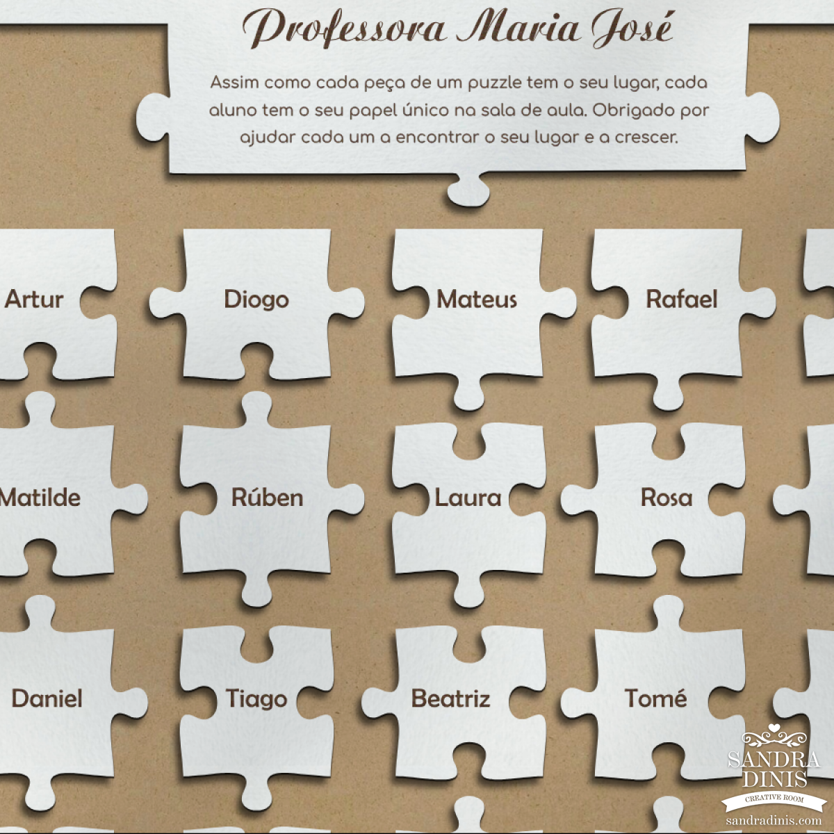 Quadro professora Turminha com nomes