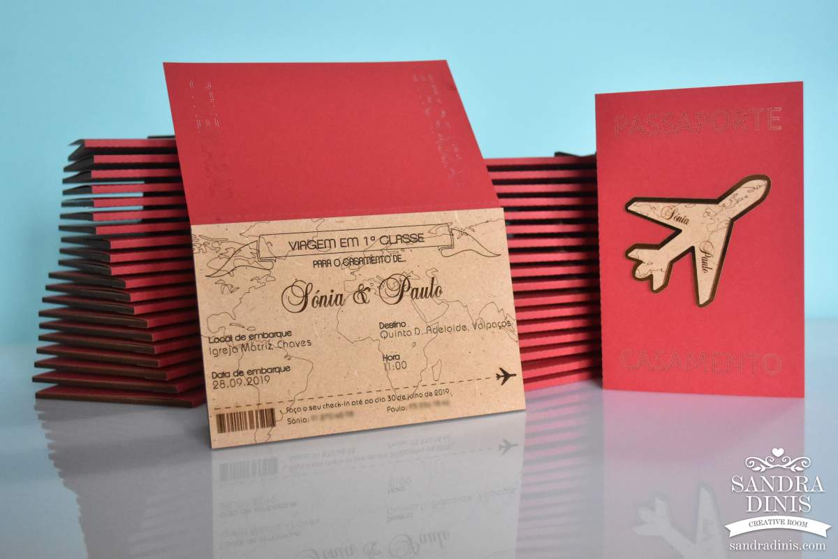 Convite Passaporte para casamento - personalizado