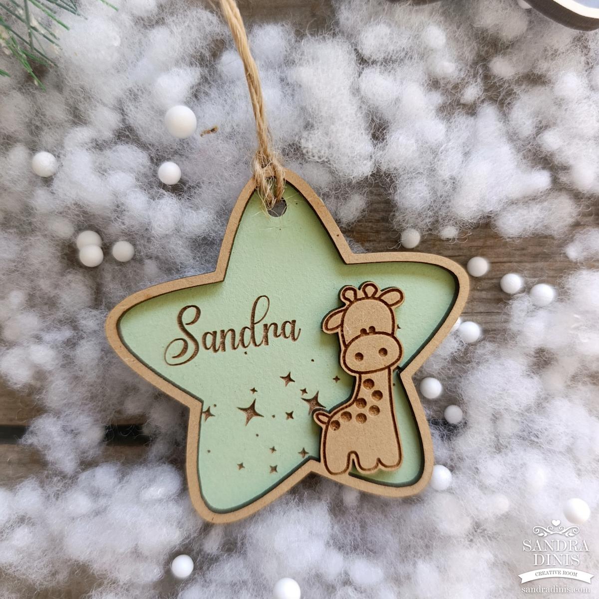 Estrelas Natal personalizadas nome (2 unidades)