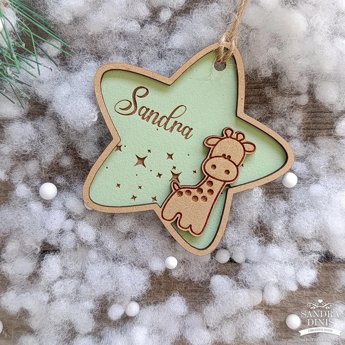 Estrelas Natal personalizadas nome (2 unidades)
