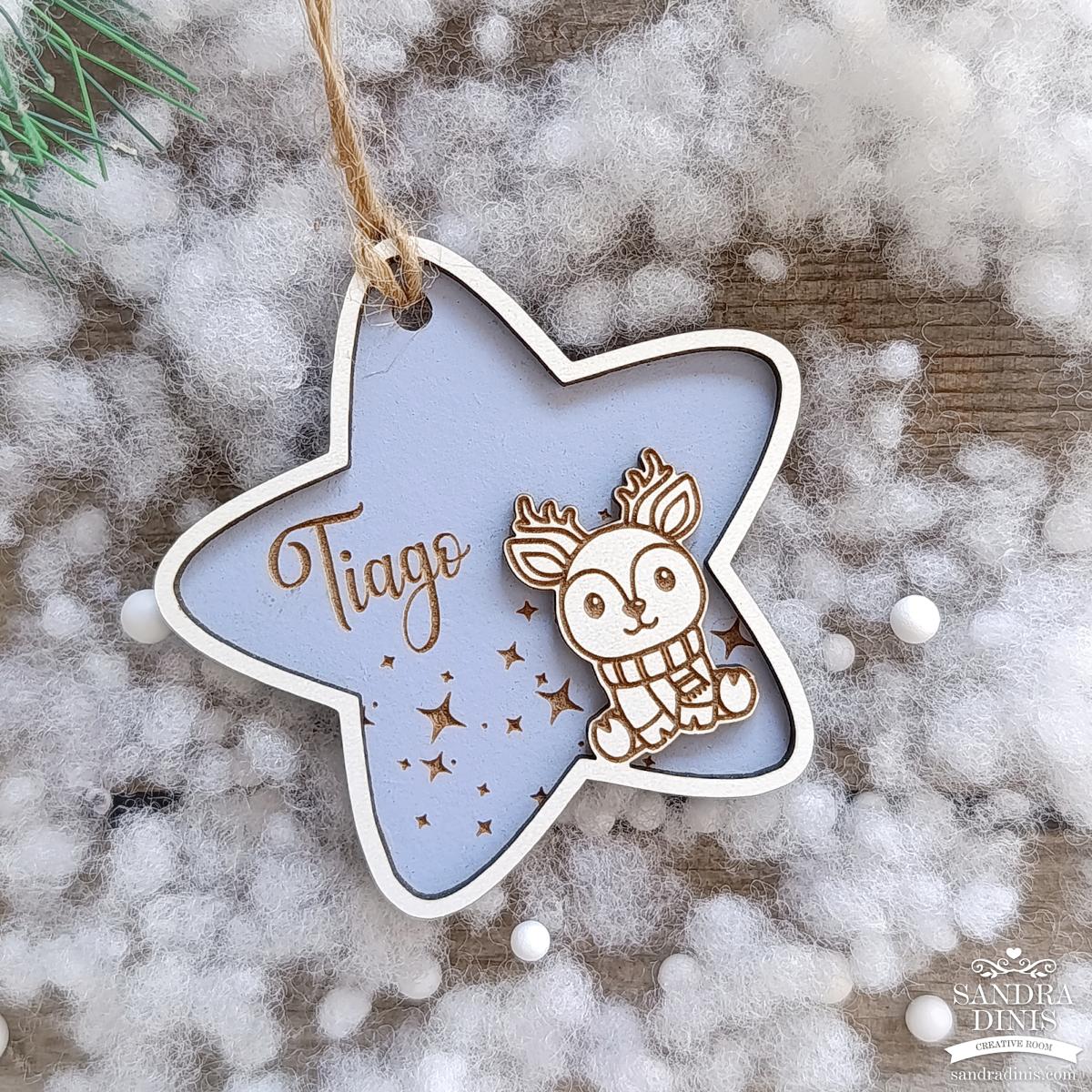 Estrelas Natal personalizadas nome (2 unidades)