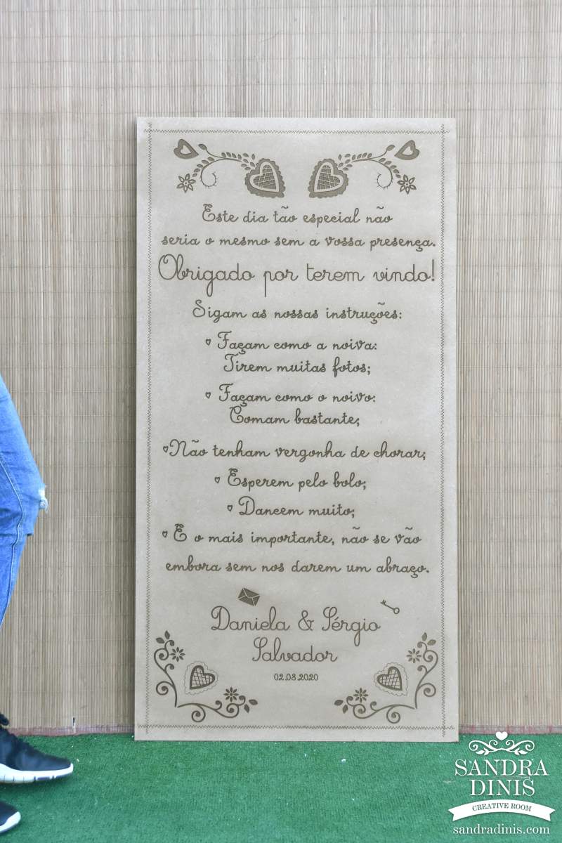 Placa Entrada na Quinta Lenços Namorados  Boas-vindas