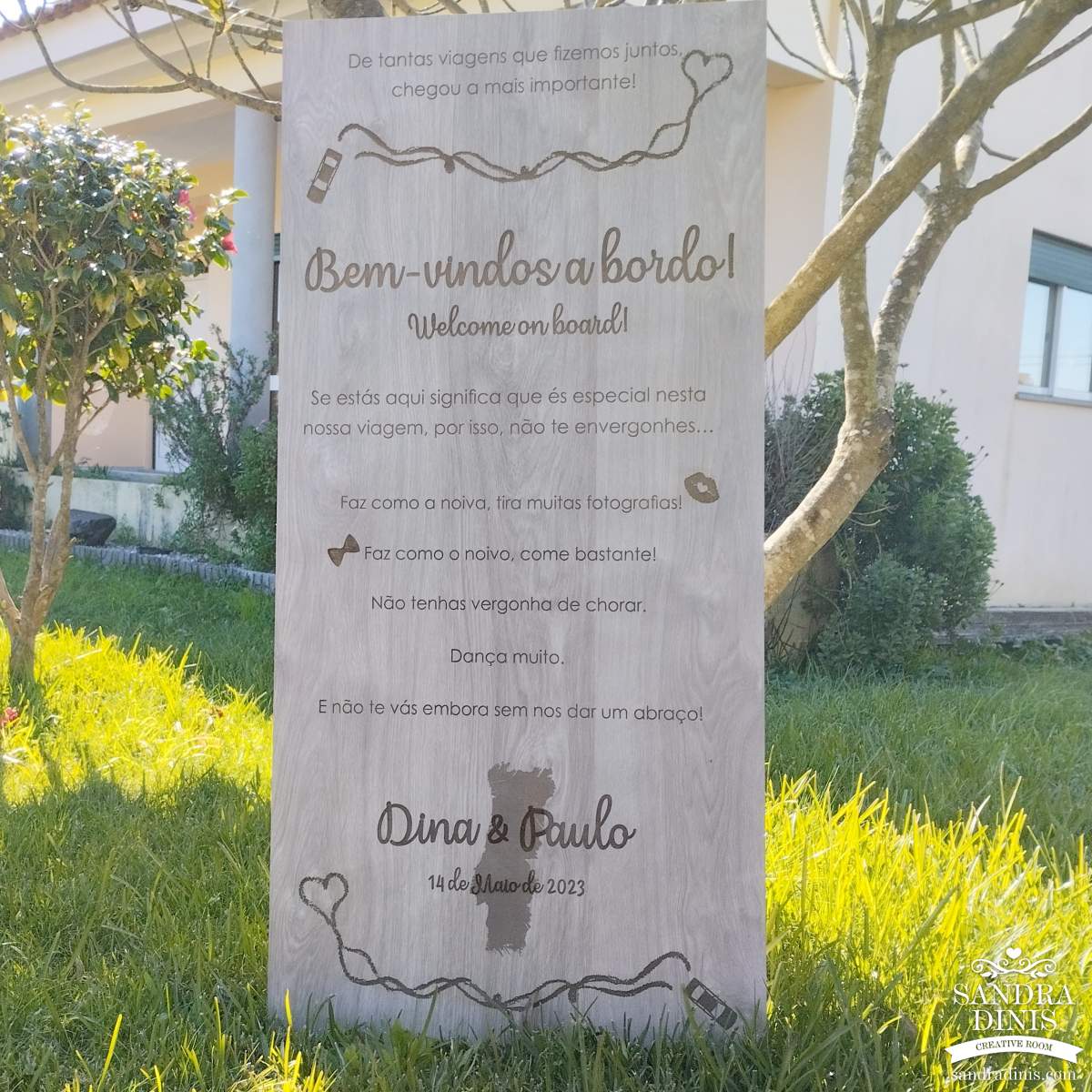 Placa Entrada na Quinta Viagens Portugal  Boas-vindas