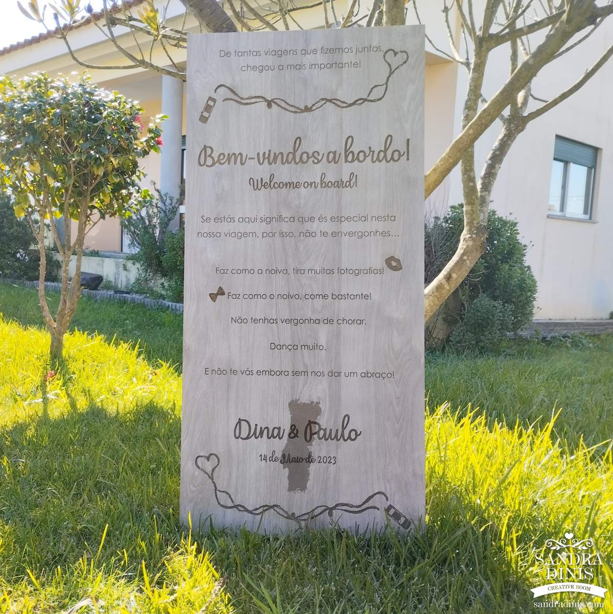 Placa Entrada na Quinta Viagens Portugal  Boas-vindas