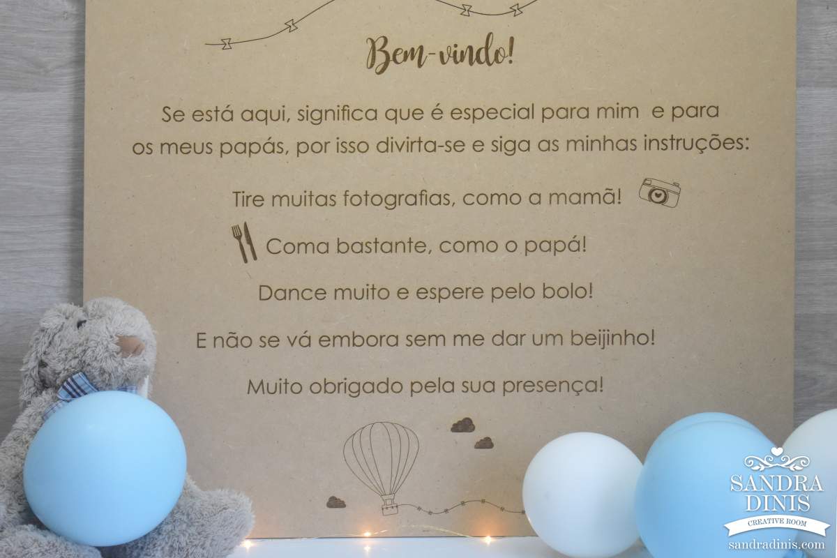 Placard Balão de Ar Quente Média - Viagens Boas-vindas