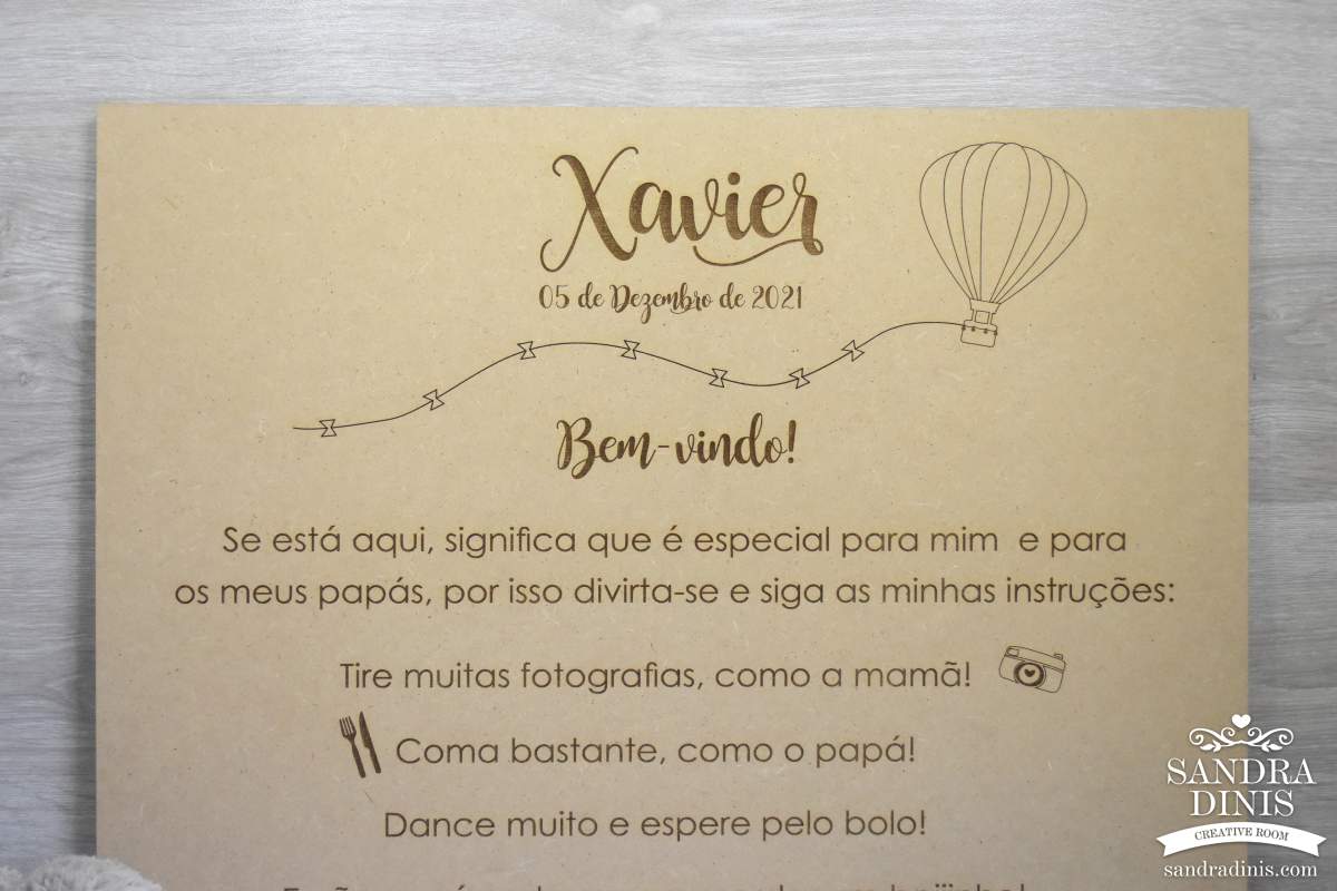 Placard Balão de Ar Quente Média - Viagens Boas-vindas