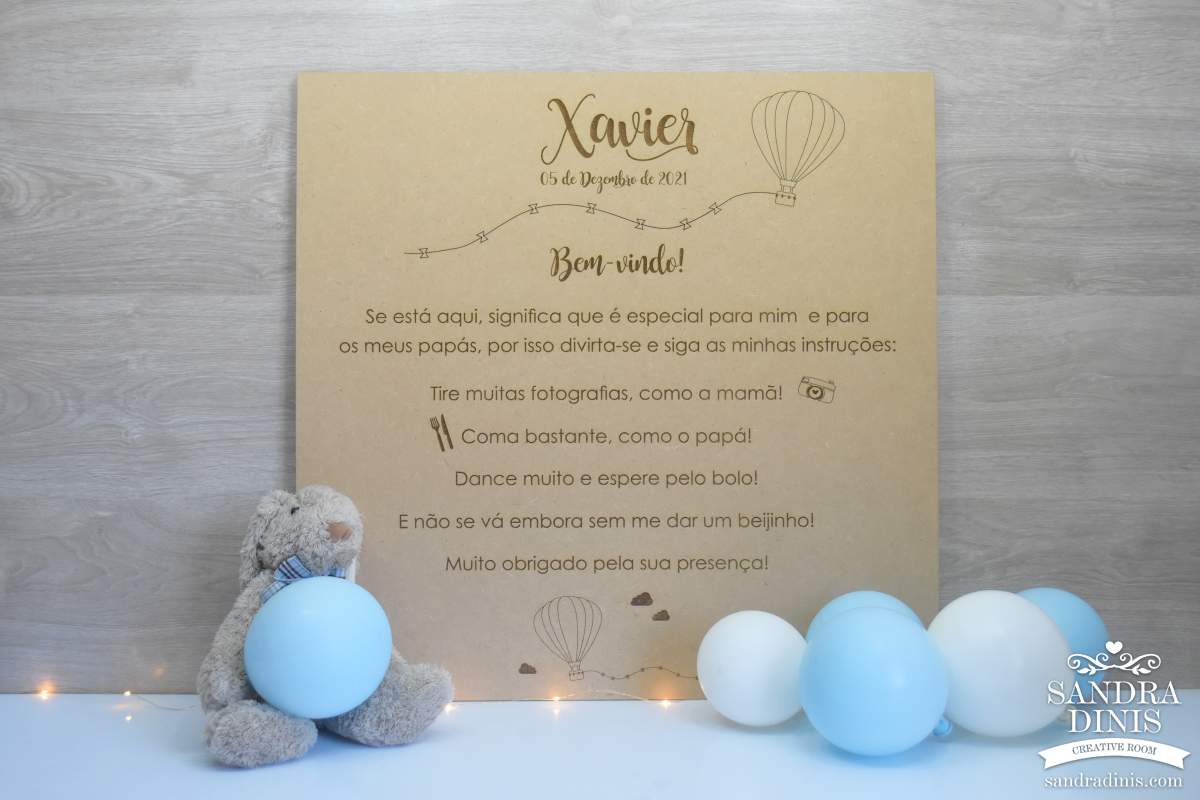 Placard Balão de Ar Quente Média - Viagens Boas-vindas