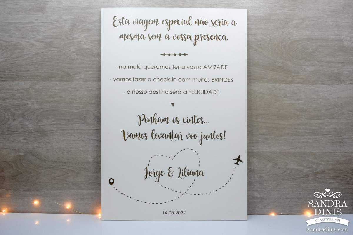 Placard para quinta viagens  Boas-vindas