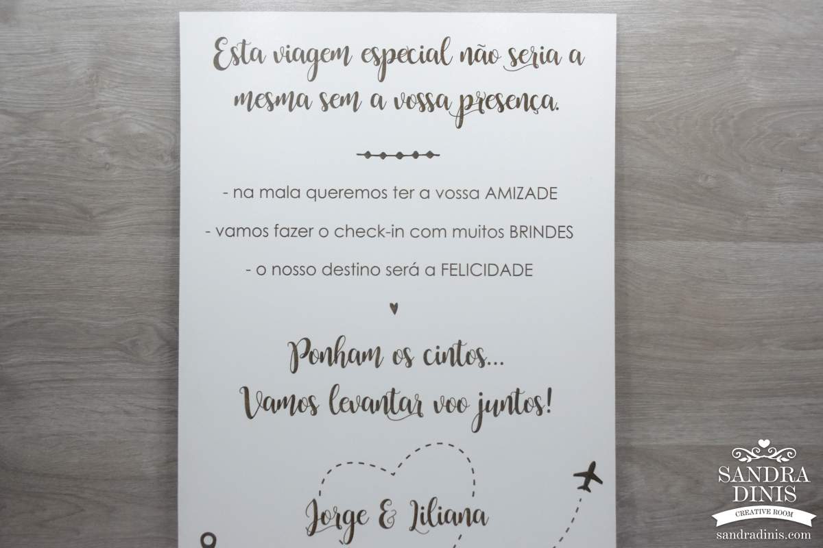 Placard para quinta viagens  Boas-vindas