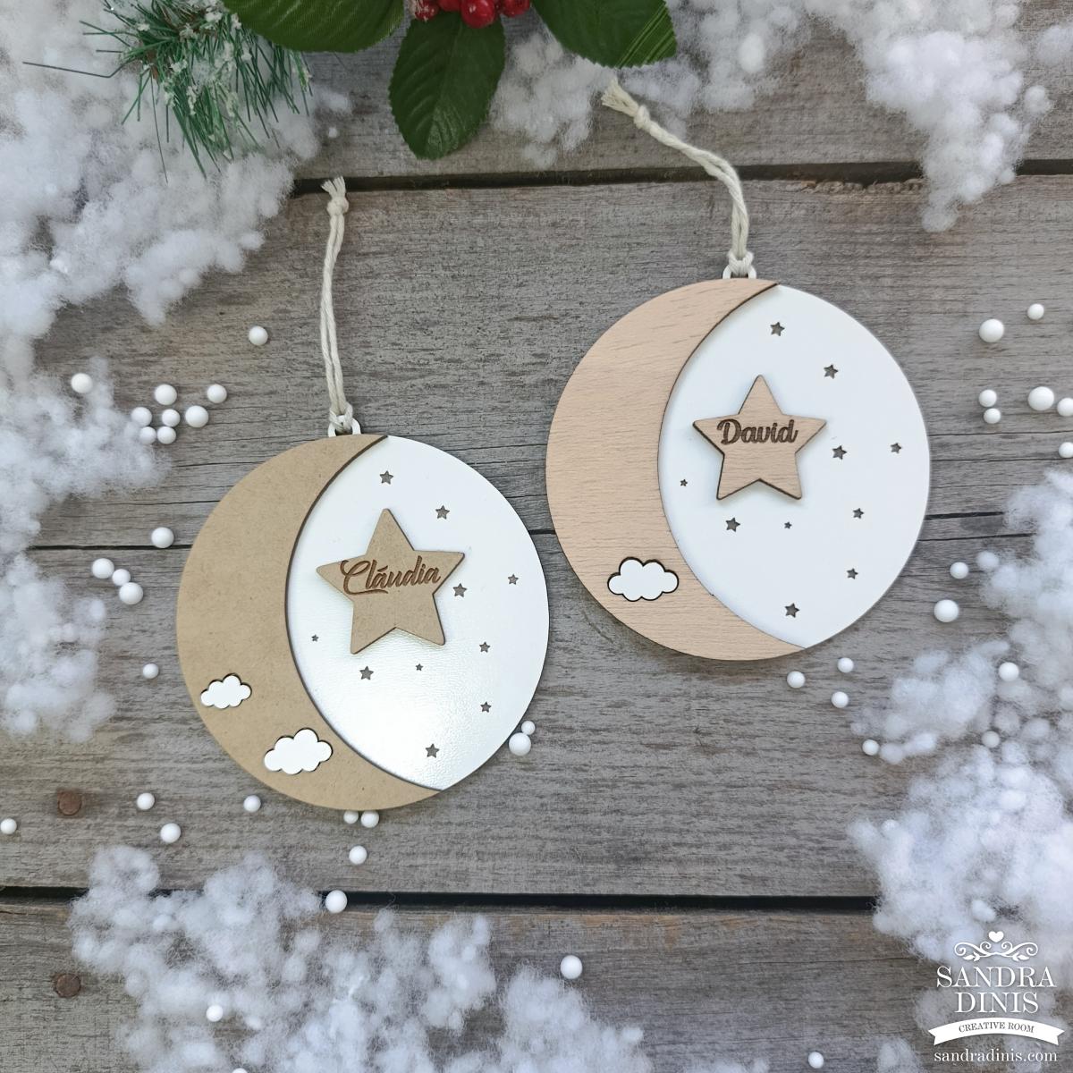 Bola Natal com Lua personalizada com nome