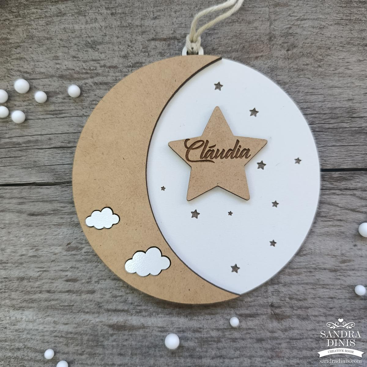 Bola Natal com Lua personalizada com nome