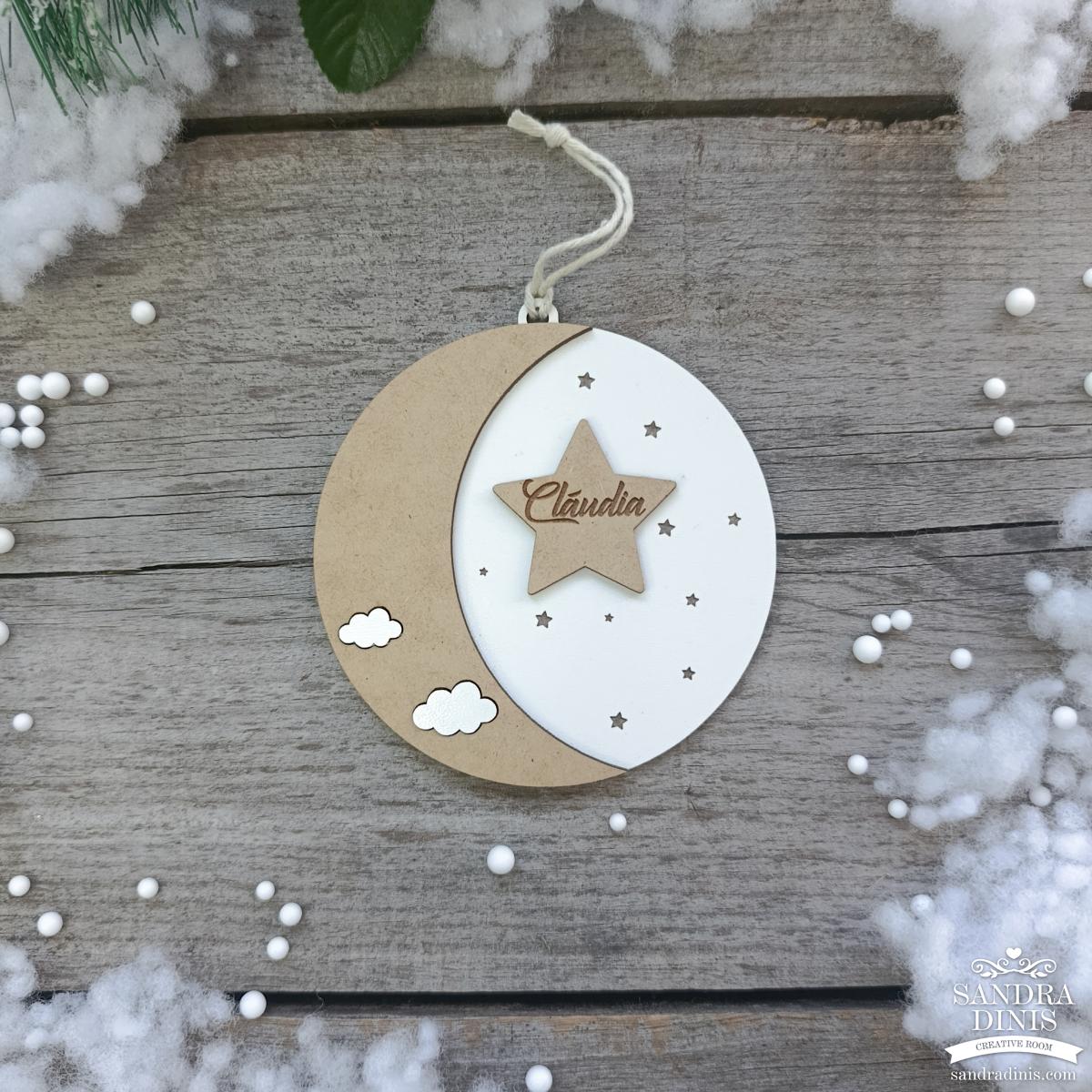 Bola Natal com Lua personalizada com nome