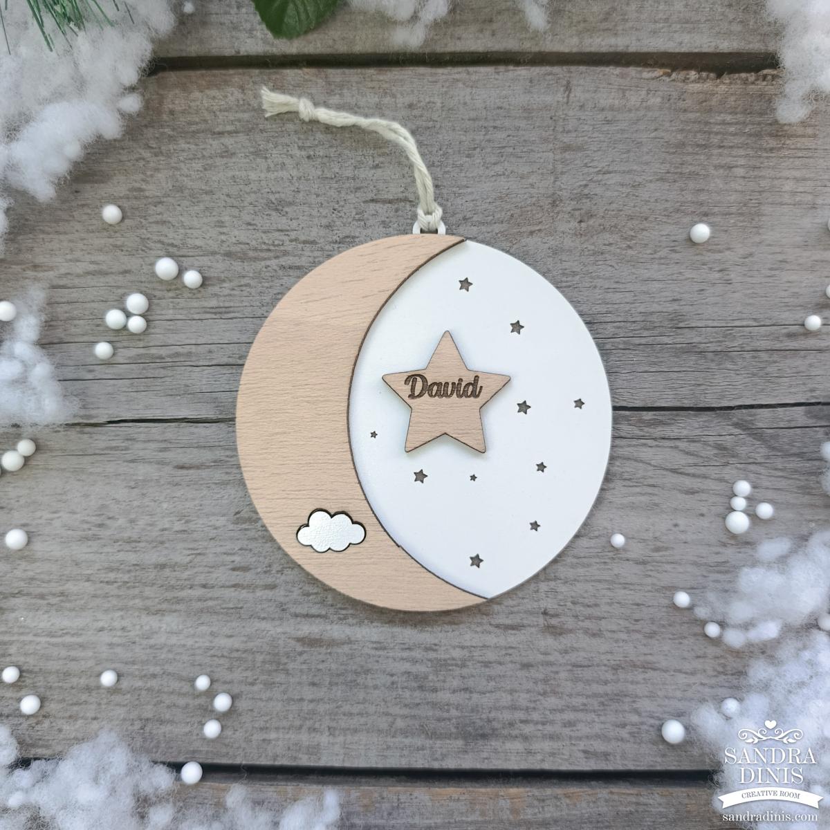 Bola Natal com Lua personalizada com nome