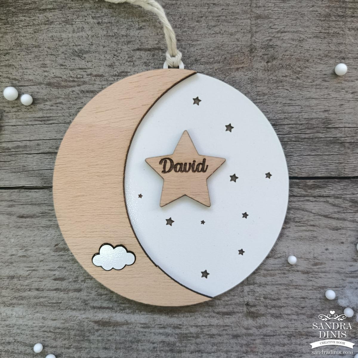 Bola Natal com Lua personalizada com nome