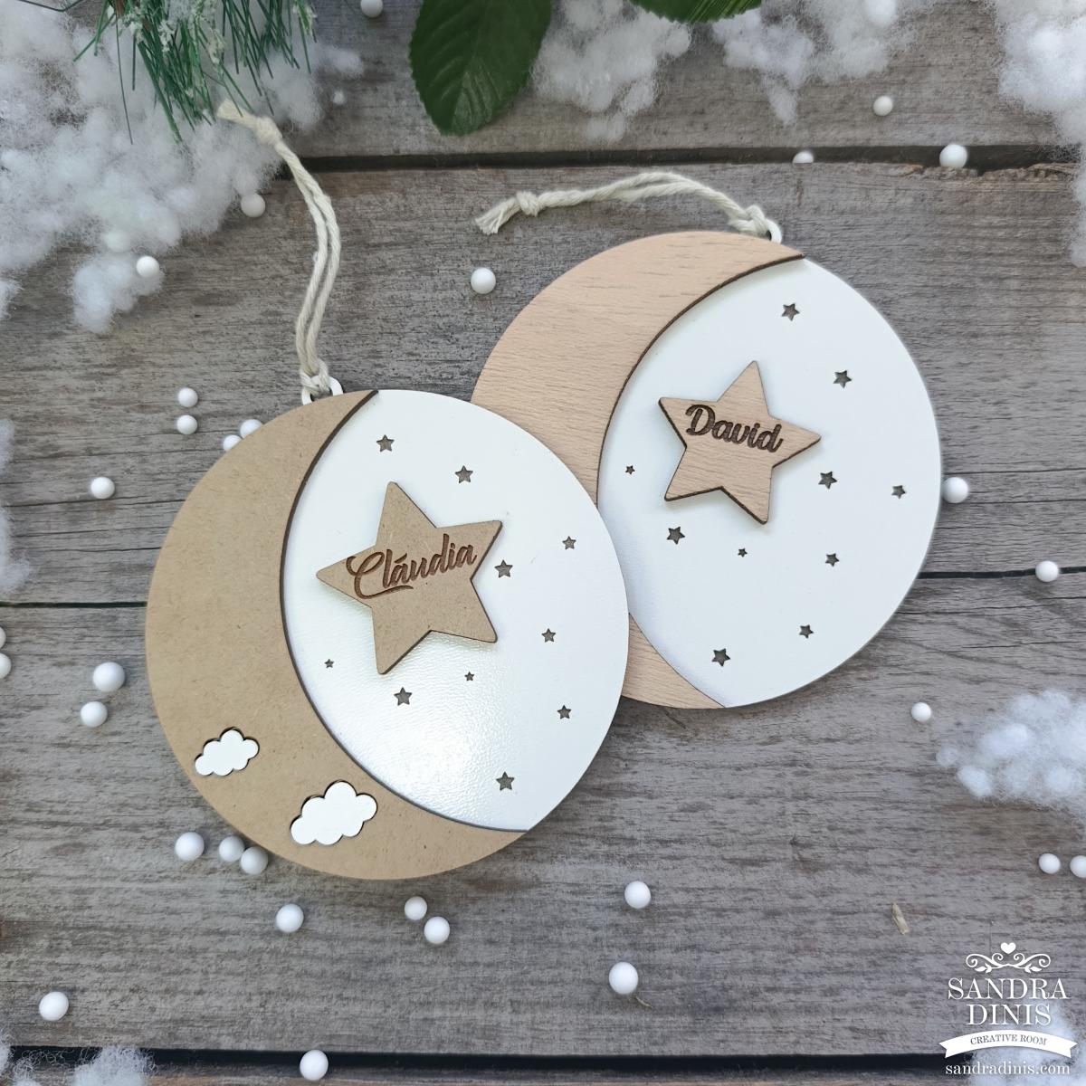 Bola Natal com Lua personalizada com nome