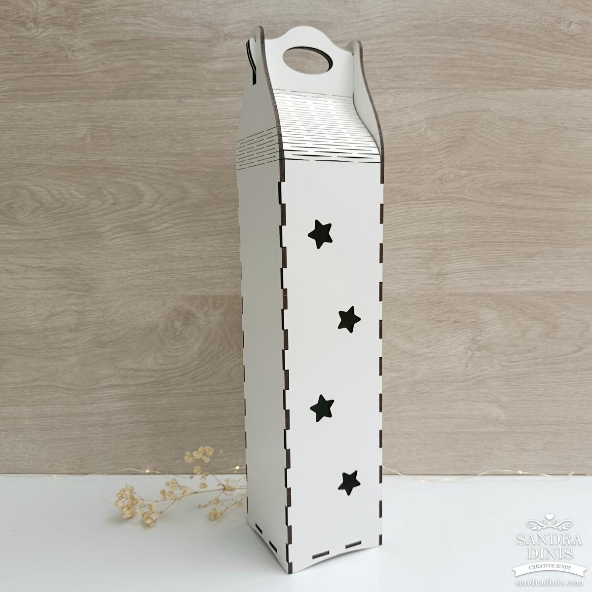 Caixa de Madeira Personalizada para Garrafa - padrinho batismo