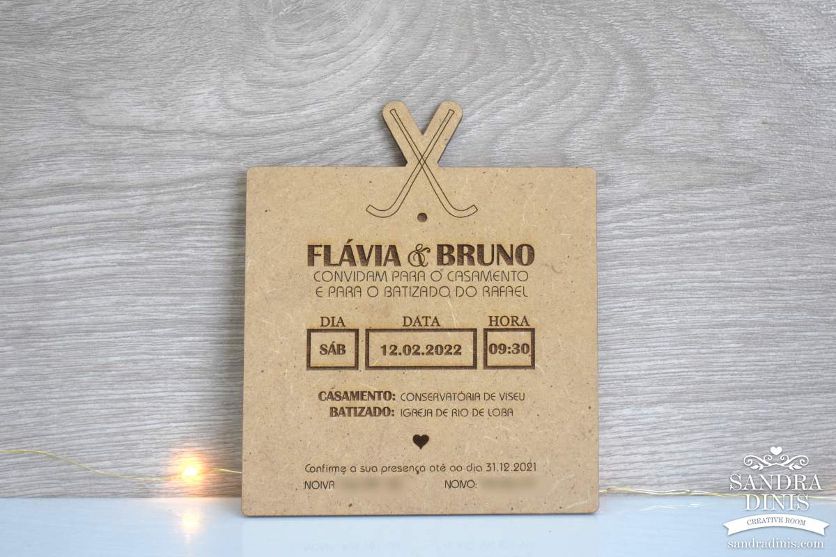 Convite para casamento personalizado - Hóquei patins