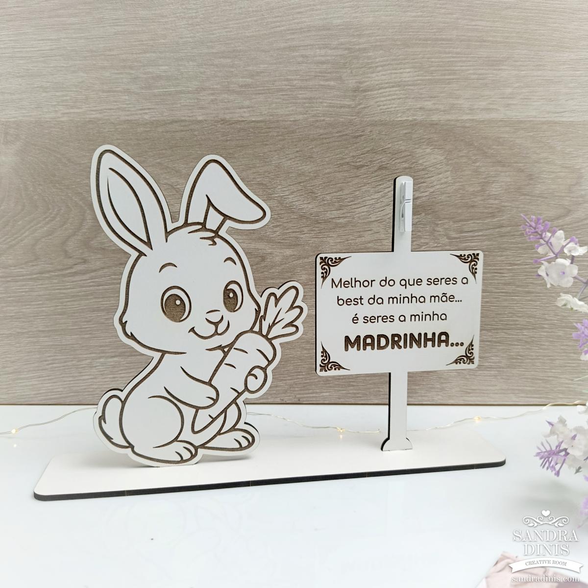 Convite Madrinha com Coelhinho