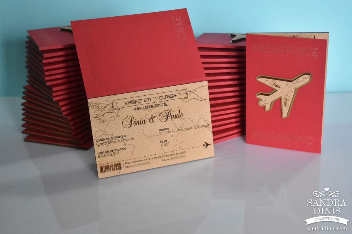 Convite Passaporte para casamento - personalizado