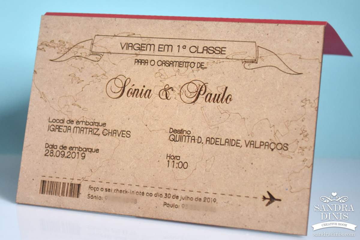 Convite Passaporte para casamento - personalizado