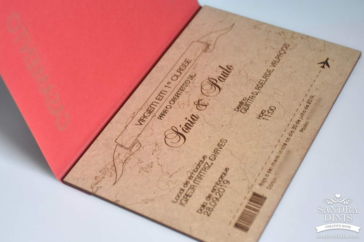 Convite Passaporte para casamento - personalizado