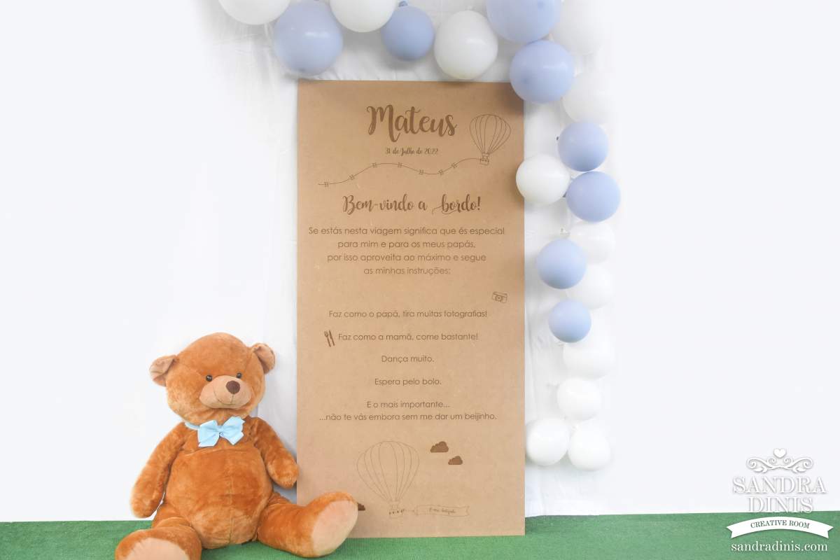 Placa Entrada na Quinta Balão de Ar Quente XL -Viagens  Boas-vindas