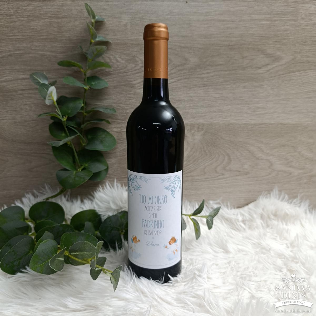 Rótulo convite Madrinha / Padrinho Batismo personalizado 