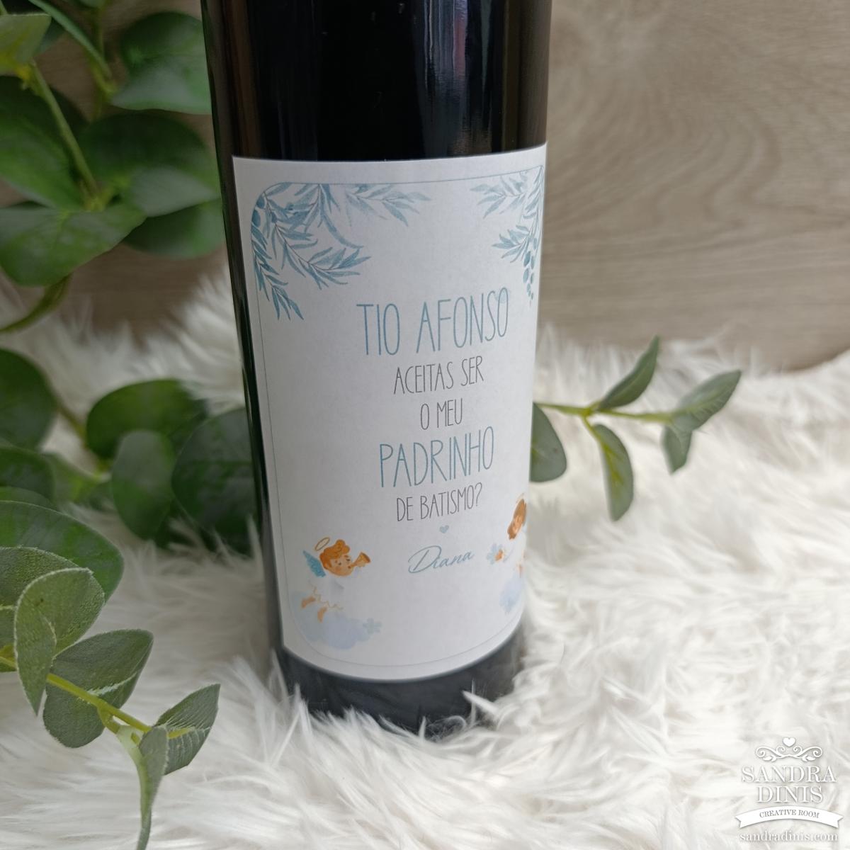 Rótulo convite Madrinha / Padrinho Batismo personalizado 