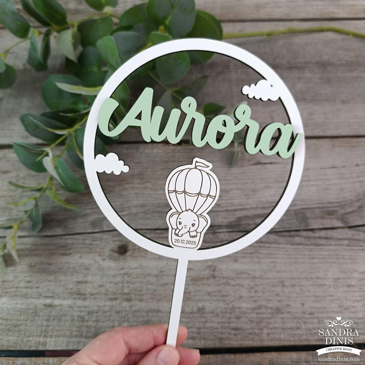 Topo de Bolo Balão / Elefante