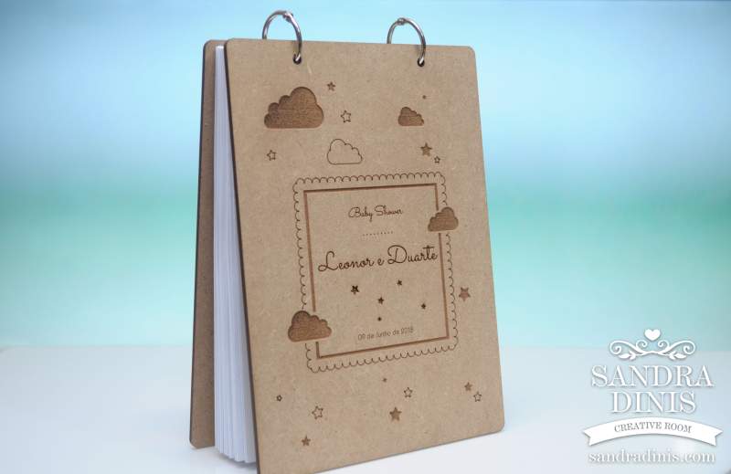 Livro de honra Baby Shower - Nuvens
