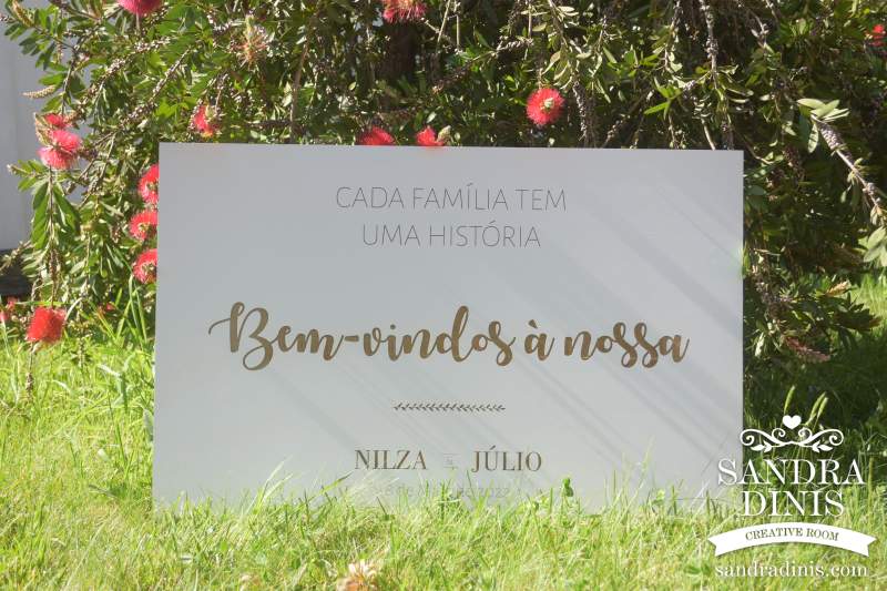 Placard de Boas-vindas Quinta Branco  Boas-vindas