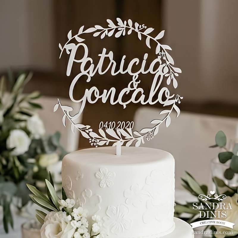 Topo de Bolo Floral Casamento 