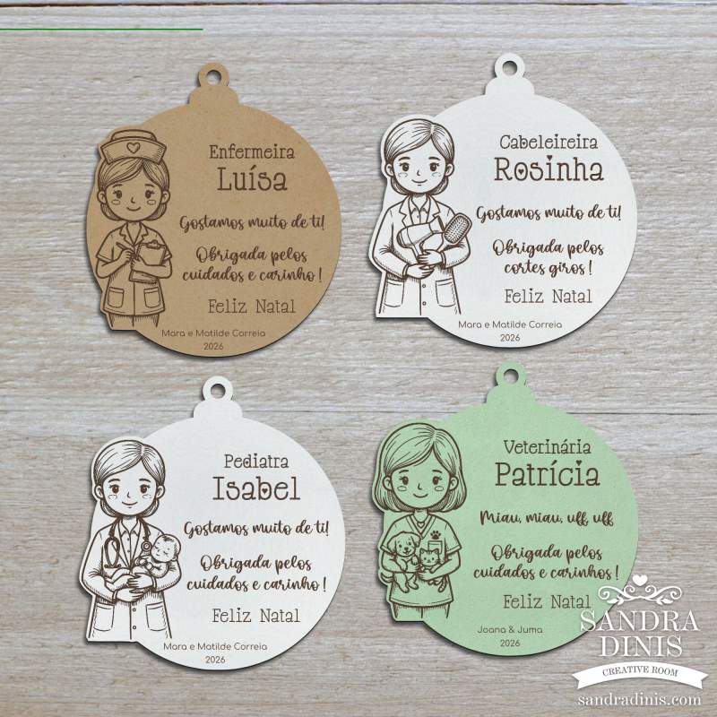 Bola Natal Profissões personalizadas