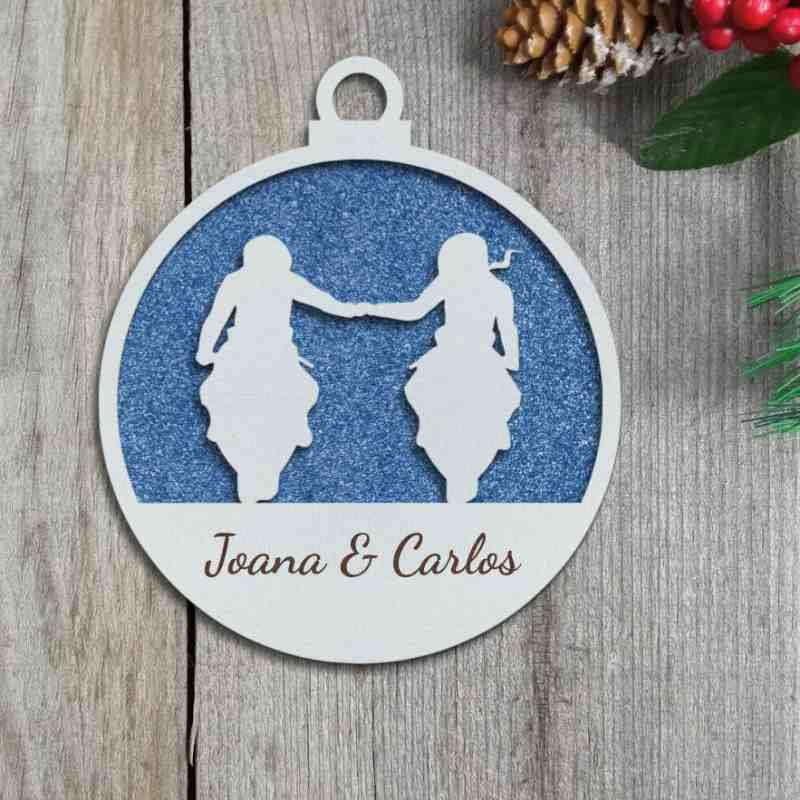 Bola de Natal casal tema motos vários modelos