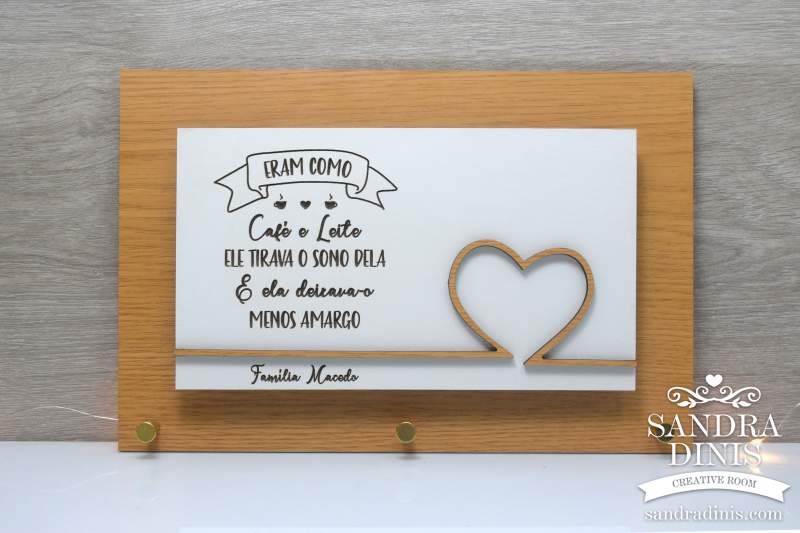 Chaveiro de parede personalizado - Casal frase engraçada