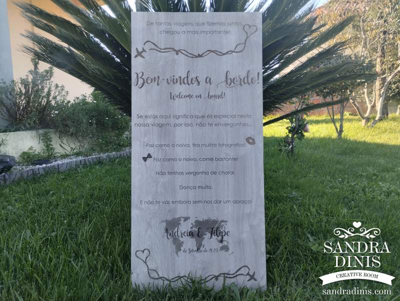 Placa Entrada na Quinta Viagens Boas-vindas